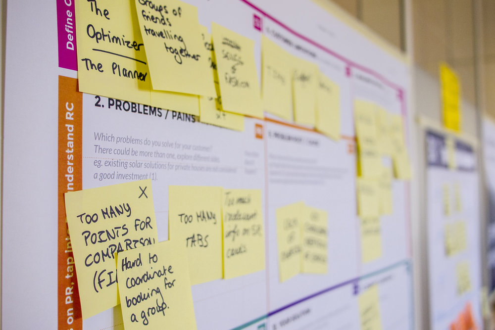 post it notes on a message board